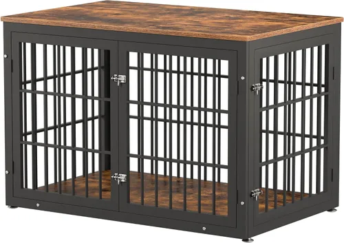 Miniatura 9 de rehomerance Mueble de jaula de perro resistente de 26 pulgadas para perros pequeños, mesa auxiliar decorativa para casa de mascotas, muebles