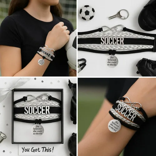 Miniatura 20 de Sportybella - Pulsera de fútbol ajustable, regalo para jugadores