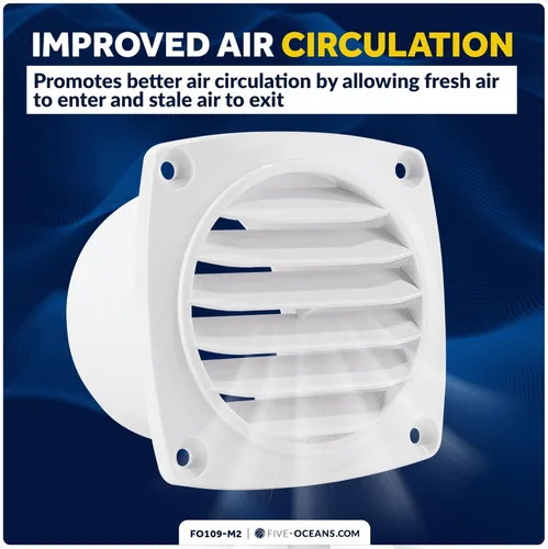 Miniatura 4 de Five Oceans Ventilación de lancha – Ventilación de manguera con listones ranurados, ventilación de cubierta de barco, manguera de aire a través