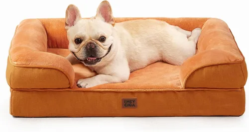 Miniatura 69 de EHEYCIGA - Cama ortopédica para perro grande, impermeable, de espuma viscoelástica y espuma tipo caja de huevos, bordes elevados, antideslizante