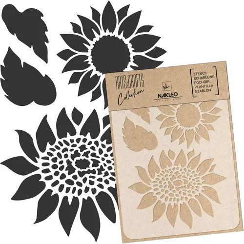Miniatura 9 de NAKLEO Plantilla de pintura para manualidades A3 de 11.8 x 16.5 pulgadas, patrón de naturaleza de hojas de otoño, plantilla de dibujo de plástico