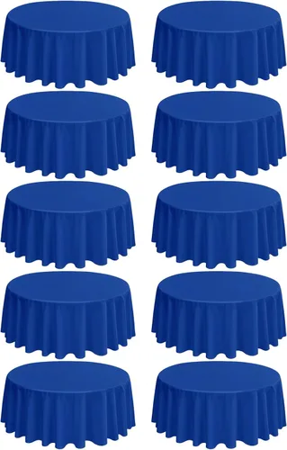 Miniatura 60 de Paquete de 10 manteles de poliéster de 60 x 102 pulgadas, manteles de poliéster beige para mesas rectangulares de 6 pies, resistentes a las manchas