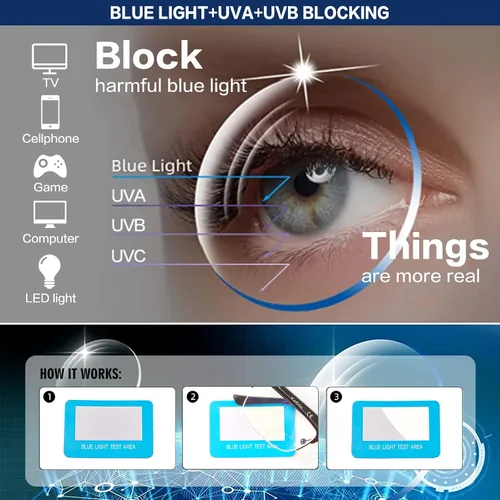 Miniatura 5 de Lentes de lectura progresivas bifocales sin línea, multifocales, con bloqueo de luz azul, para computadora, marco metálico para hombres
