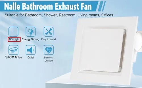 Miniatura 5 de Nalle Ventilador de ventilación de techo para baño, extractor (no requiere acceso al ático) (120 CFM, 1.2 sones) (estilo B)