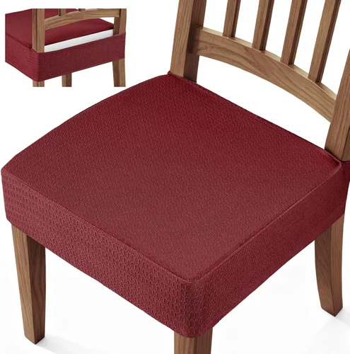 Miniatura 12 de Songrey Juego de 6 fundas de asiento impermeables para sillas de comedor, sin fundas para sillas traseras, elásticas, extraíbles y lavables