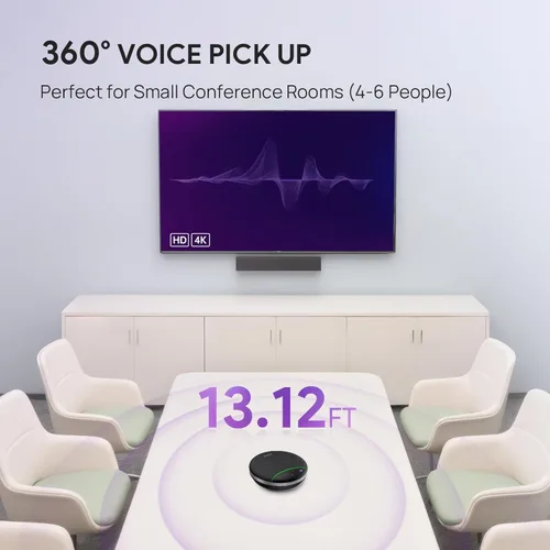 Miniatura 5 de Yealink Altavoz Bluetooth SP92 con altavoz de conferencia Dongle y micrófono Reducción de ruido dúplex completo 20h Llamada de equipos 9.81 oz