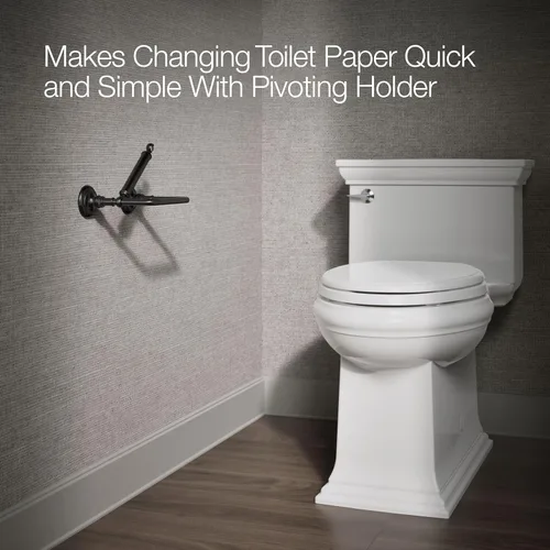 Miniatura 5 de Kohler K-72573 Artifacts - Soporte horizontal para pañuelos de barra única, color negro mate Mate negro