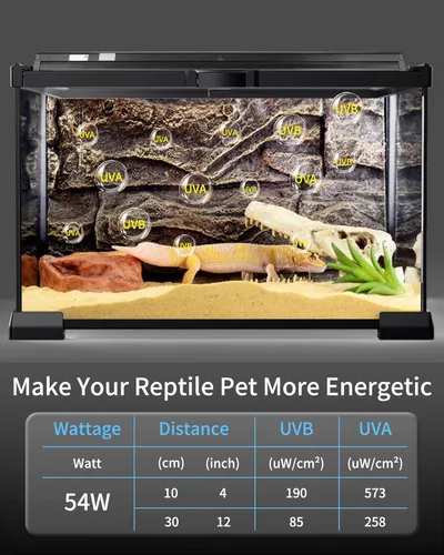 Miniatura 4 de LUCKY HERP T5 - Kit combinado de lámpara para reptiles de 54 W (nueva actualización), lámpara de reptil UVB con tubo fluorescente Desert UVB 10.0