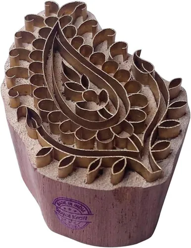 Miniatura 29 de Sello de Arcilla de Madera con Patrón de Loto de Latón para Impresión Rural BSCtag001