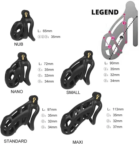 Miniatura 3 de Chastity Cage - Jaula de castidad para adultos, juguetes sexuales para adultos con 5 anillos activos, dispositivos de castidad para pene