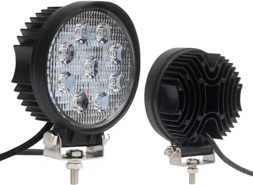 Miniatura 13 de Willpower 2 piezas de 27 W de 2200 lm, barra de luz de trabajo LED redonda, lámpara de conducción de haz puntual para todoterreno, SUV, barco, Jeep