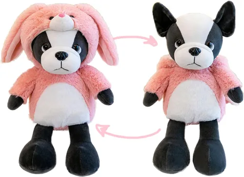 Miniatura 6 de Lindo animal de peluche de carlino para cosplay como cordero de oveja blanca, juguete suave para perro con disfraz de cordero de oveja, grandes