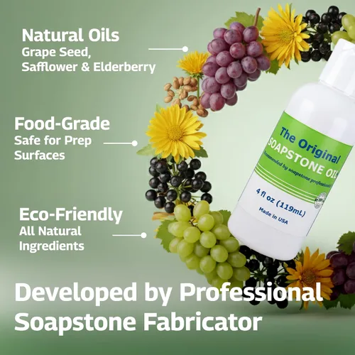Miniatura 4 de The Original Soapstone Oil Aceite natural seguro para alimentos para encimeras de esteatita – Mejora y oscurece la piedra, fórmula de bajo