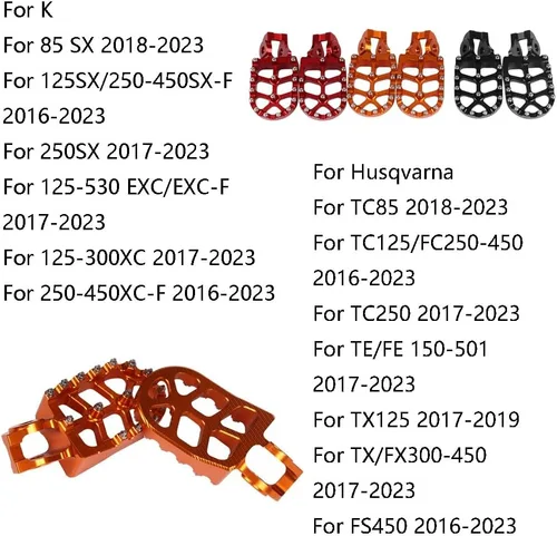 Miniatura 3 de Reposapiés para Moto de Motocross y Dirt Bike, Pedales para KTM SX SXF EXC EXCF XC XCF XCW XCFW SMC 65 85 125 150 200 250 350 450 530 para Husqvarna