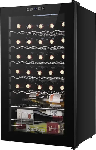Miniatura 12 de Winado Refrigerador de vino con compresor de 12 botellas con temperatura ajustable, mini refrigerador de vino compacto independiente con control