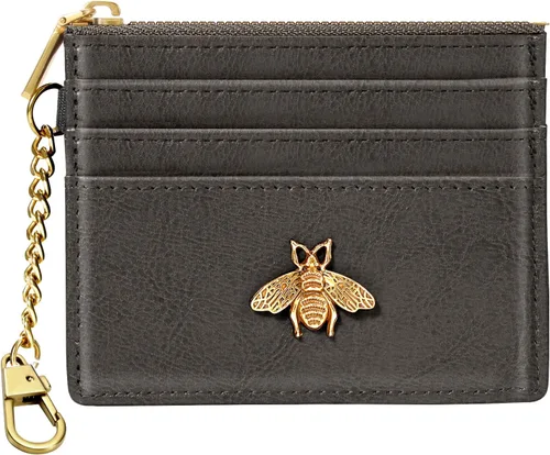 Miniatura 48 de SEAVILIA Tarjetero llavero cartera para mujer con ventana de identificación RFID monedero regalo abeja delgada minimalista pequeña cartera