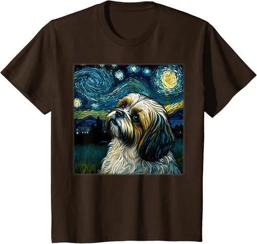 Miniatura 33 de Camiseta Surrealism Starry Night Shih Tzu Dog