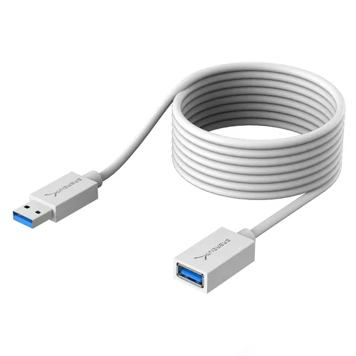 SABRENT Cable de Extensión USB 3.0 22AWG - A-Macho a A-Hembra [Blanco] 10 Pies (CB-301W)