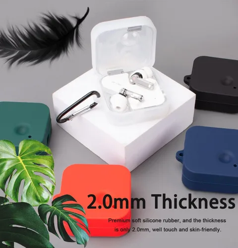 Miniatura 6 de Miimall Funda compatible con Nothing Ear 2, funda protectora de silicona con llavero antipérdida (negro)