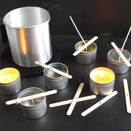 Miniatura 6 de Tarro de cera de fusión de 3 L para vela, olla para hacer velas sin goteo, para adultos, kit de velas de bricolaje con 50 velas de mecha de soporte