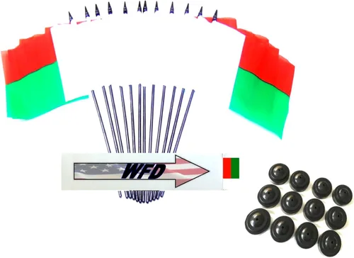 Miniatura 99 de Paquete de 12 banderas de escritorio de oficina en miniatura de poliéster Afganistán de 4 x 6 pulgadas y pequeñas banderas de mesa, 1 docena de mini