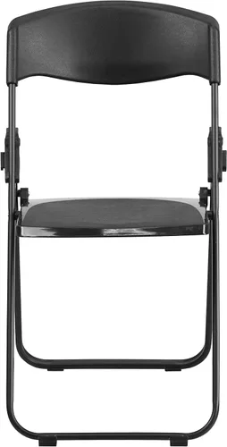 Miniatura 15 de Flash Furniture HERCULES Series - Silla plegable de plástico negro resistente de 500 libras con soportes integrados