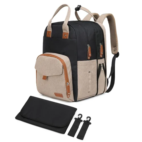 Miniatura 18 de Mochila para pañales Qualyphant - Bolsa de pañales extra grande para 2 niños gemelos (expandible 30-38L) - Mochila de viaje para bebé con cambiador