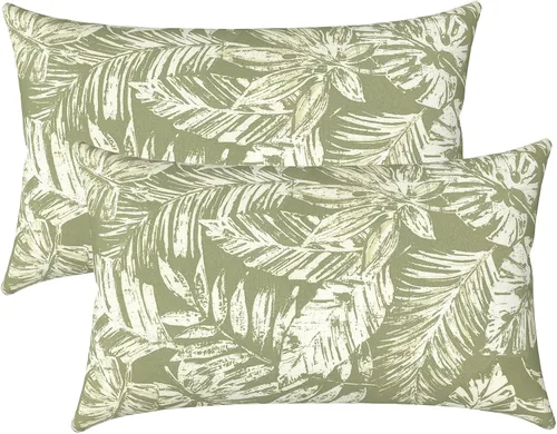 Miniatura 38 de LVTXIII Juego de 2 almohadas lumbares para patio, 12 x 20 pulgadas, resistentes a la decoloración, para exteriores con interiores, cojines lumbares