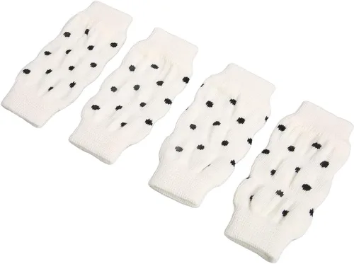 Miniatura 4 de Dog Elbow Protector, 4PCS Pet Leg Sleeves Knitted Leg Support Wraps with Polka Dot Design for Small Medium Dogs (S)