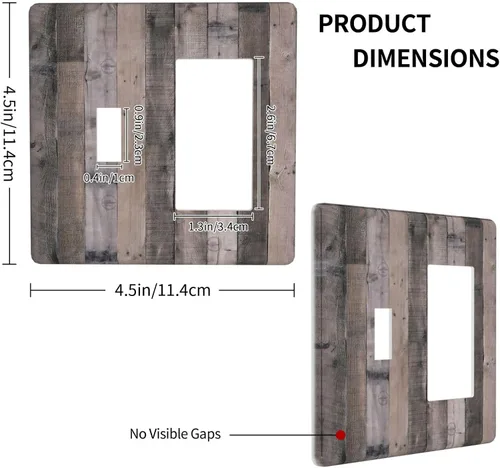Miniatura 431 de Placa Decorativa de Pared de Granja Rústica con Cuerno de Madera para Puerta de Granero 1 Banda Duplex Cubiertas de Toma Eléctrica Soltera