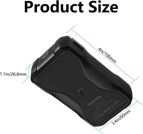 Miniatura 8 de Suptig Cargador portátil de 9000 mAh batería Banco de energía compatible para Gopro, Canon, Nikon, DJI osmo, Insta 360, Akaso More Cámara, teléfono