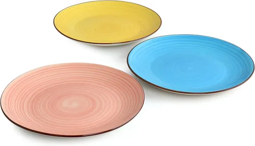 Miniatura 2 de Elama Sebastian - Juego de platos redondos de cerámica en varios colores (6 piezas)