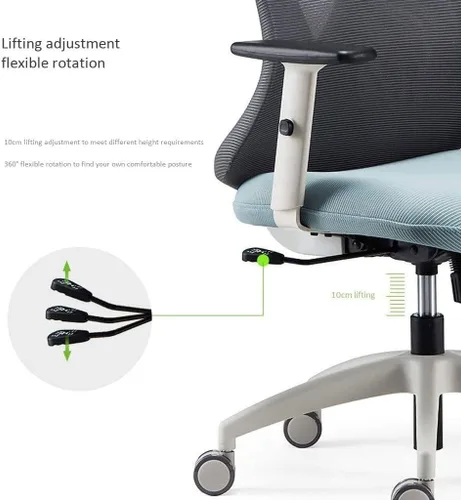 Miniatura 4 de Silla de oficina ergonómica Silla de escritorio Silla de computadora de malla Soporte trasero Ejecutivo ajustable Silla giratoria giratoria