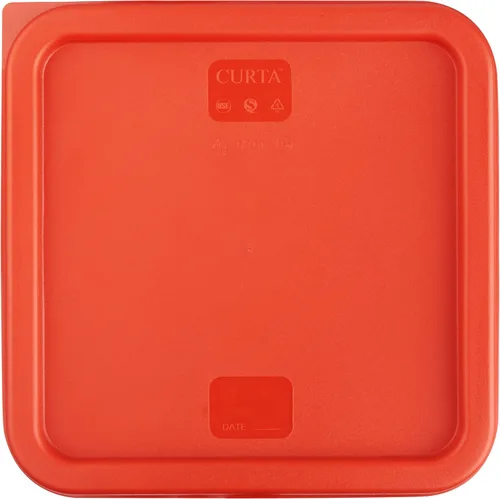 Miniatura 8 de CURTA Paquete de 4 recipientes de almacenamiento de alimentos con tapa roja - Grado comercial NSF en 5.7 L - Cuadrado, transparente, policarbonato