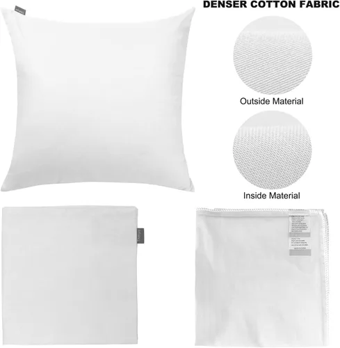 Miniatura 9 de Thmyo - Paquete de 2 fundas de almohada de algodón sólido decorativas cuadradas, fundas de almohada DIY, fundas de almohada en blanco