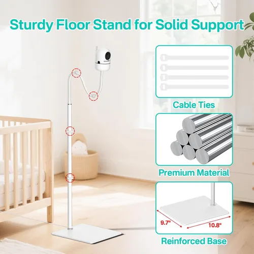 Miniatura 5 de Soporte de cámara de monitor de bebé ajustable en altura para HelloBaby, VTech, Infant Optics DXR-8 y DXR-8 Pro, Nanit Pro Baby Monitor Stand Wr