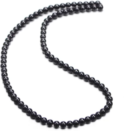 Miniatura 2 de Cuentas redondas de turmalina negra natural, 15.5 "A Grad (0.157 in)