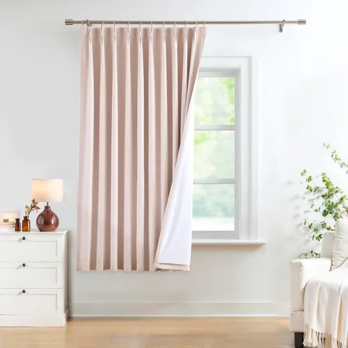 Miniatura 51 de Central Park Paneles de cortinas plisadas opacas con textura de lino, con aislamiento térmico y pestaña trasera, para sala de estar o dormitorio