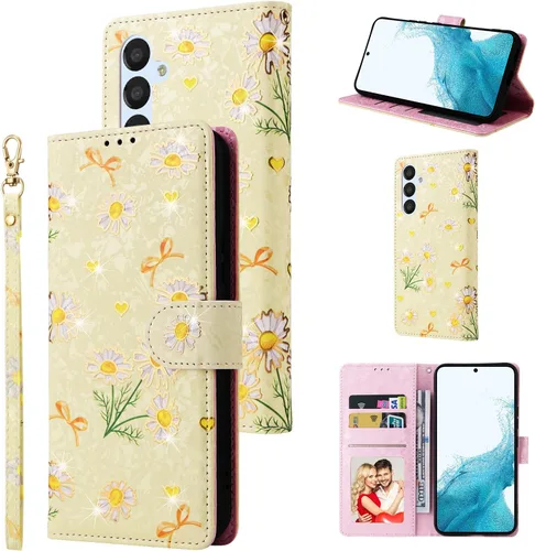 Miniatura 16 de UEEBAI Funda tipo billetera para Samsung Galaxy A16 4G/5G, cubierta de cuero PU con soporte, bloqueo RFID, funda flip con ranuras para tarjetas
