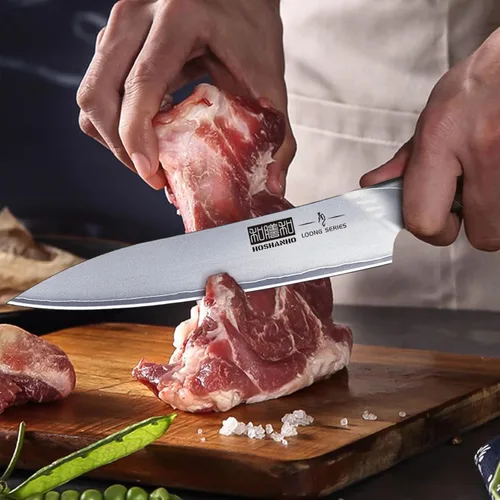Miniatura 5 de HOSHANHO Cuchillo de Cocina de 6 Pulgadas, Cuchillo de Chef Japonés de Acero Inoxidable de Alto Carbono Ultra Afilado, Cuchillo Utilitario de Cocina