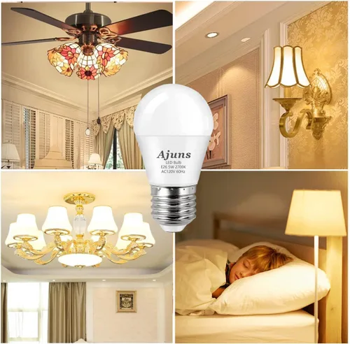 Miniatura 5 de Bombilla LED equivalente a 5 W, equivalente a 40 W, 120 V, bombillas para ventilador de techo, luz blanca cálida 2700 K A15, bombilla LED de ahorro