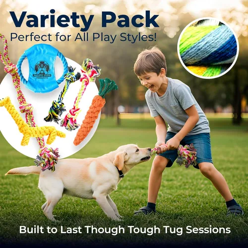 Miniatura 3 de Pacific Pups Products - Juguetes de Cuerda para perro, para masticadores agresivos, juego de 11 juguetes para perros casi indestructibles, juguetes