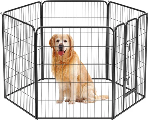 Miniatura 27 de BestPet Extensión de corral para perros 32 pulgadas, 2 paneles Corral resistente para mascotas con ejercicio de metal Paneles de cerca