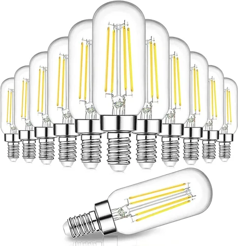 Miniatura 10 de Bombillas LED E12 Edison equivalente a 15 W, candelabro equivalente a 15 W, regulable, 2200 K, ámbar cálido, bombillas LED ámbar T6 ámbar 2 W 150 lm