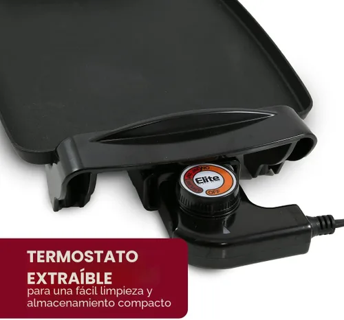 Miniatura 3 de Elite Gourmet EGR-2722B - Plancha eléctrica de 10.5 x 8.5 pulgadas, mango de tacto frío, superficie antiadherente, termostato extraíble/ajustable