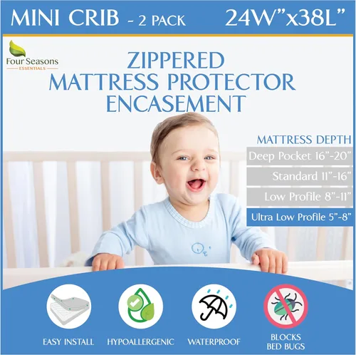 Miniatura 14 de Funda para Colchón o Somier Tamaño Individual (Profundidad de 8"-11") Protector Impermeable con Cremallera Hipoalergénico Funda de Cama Individual