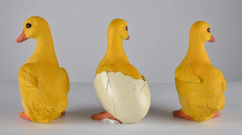 Miniatura 4 de JORAE Juego de tres decoraciones de jardín de patos, estatua de patitos para exteriores, 5 pulgadas, poliresina