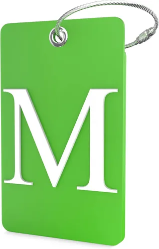 Miniatura 58 de Shacke Etiquetas iniciales sin privacidad para maleta y equipaje con bucle de metal, Verde