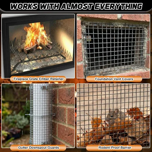 Miniatura 6 de 1 rejilla de chimenea de acero galvanizado de alta resistencia para rejilla de chimenea, retenedor de brasas de metal, para fogatas, campamento