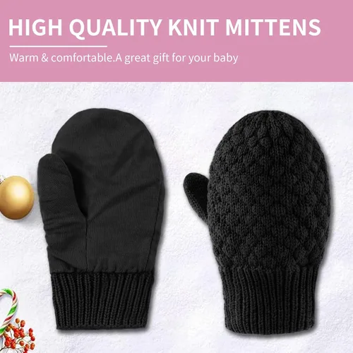 Miniatura 50 de Guantes de punto para bebés, niños y niñas, guantes de invierno para recién nacidos, guantes de 0 a 3 años